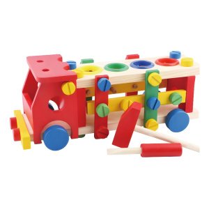 Camión De Madera Didáctico Desmontable Armable De Encastre