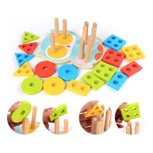 Juego De Encastre Apilable Didactico De Madera Para Niños