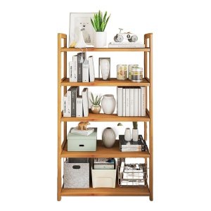 Estantería Repisa Bibloteca De Bambú Madera Reforzada