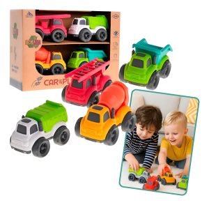 Set De Camiones Juguete X4 Volcadora Bomberos Basura Niño