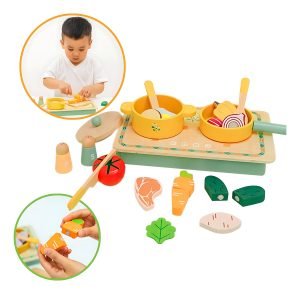 Cocina Cocinita Anafe Juguete Didáctico Bandeja Corte Niños
