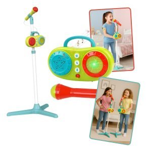 Micrófono Karaoke Infantil Niños Grabadora Luces Sonido